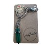 Keyrings, Handmade Keychains, Zipper Chains, Keyrings (Malachite Crystal - Silver)