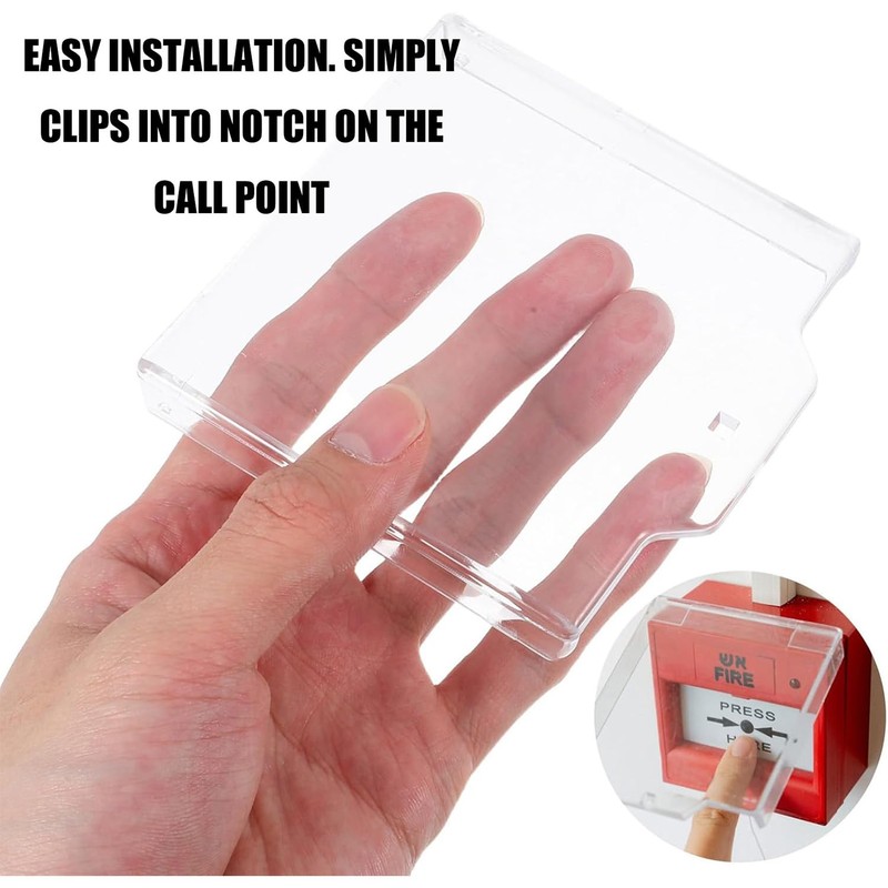 6Pcs Call Point Cover,Hinged Clear Fire Alarm Protective Covers,Compatible with