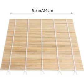 FUNGYAND Bamboo Sushi Rolling Mat with 2 Pairs of Chopsticks Natural Bamboo