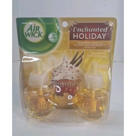Air Wick Plug in Scented Oil 2 Refills Frosted Vanilla & Cupcake New Sealed