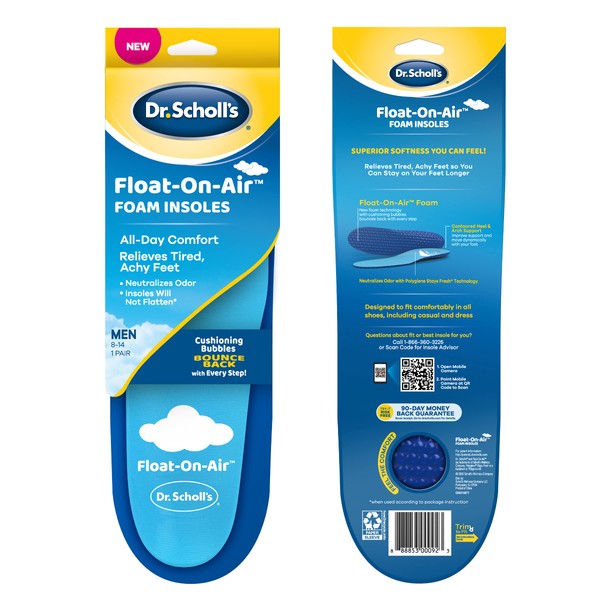 Dr. Scholl's Float-On-Air Insoles for Men, Shoe Inserts That Relieve