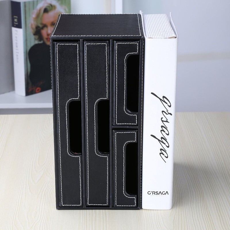 KINGFOM PU Leather Desk Organizer with 4 Drawers Small, Desktop