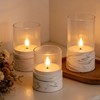 Fanna 3 Flameless LED Candles with Timer Function in Marble
