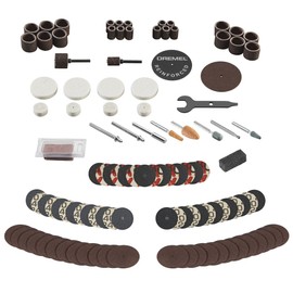 Dremel 709-02 110-Piece All-Purpose Rotary Tool Accessory Kit- Includes a Carving Bit, Sanding Drums, Grinding Stones, Cutting Discs, and a Storage Case, Gray