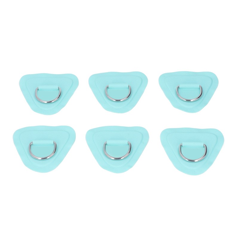 6Pcs PVC D Ring Patch Elastic Rope Set Stainless Steel