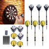Darts Kit 12 Dart Tail Flights Shafts Black Nickel Copper