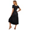 GRECERELLE Women's Summer Casual Short Sleeve Crewneck Tiered Flowy Maxi
