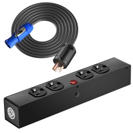 PowerCon Power Connector Box, 4 Edison Power, Suitable for DJ Equipment, Stage Lighting, and Sound Systems.Outlet for Indoor Use