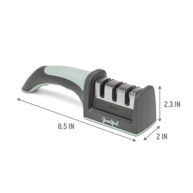 Goodful 3-Stage Knife Sharpener, Helps Repair, Restore and Polish Non-Serrated