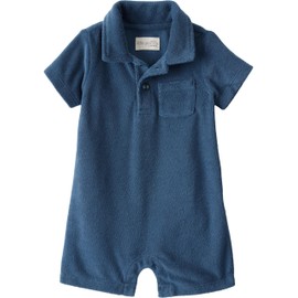 little planet by carter's Baby Romper made with Organic Cotton, Dark Sea Blue, 18M