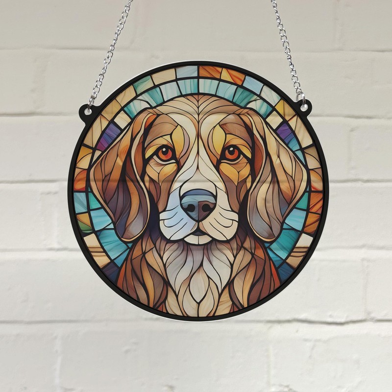 Image Industry Beagle Stained Glass Effect Suncatcher - Garden Gift