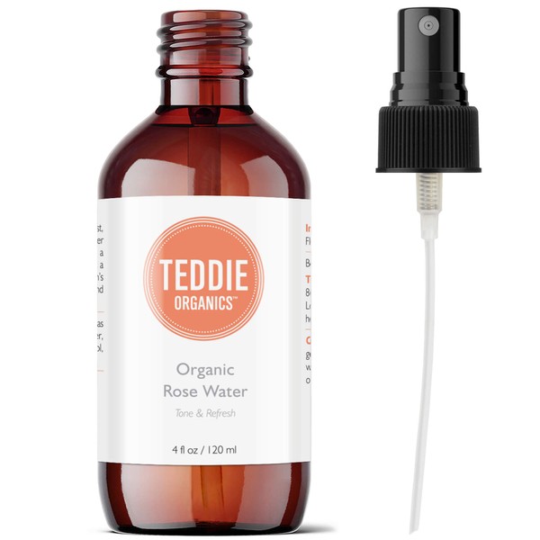 Teddie Organics Organic Rose Water Face Toner Alcohol Free 4oz