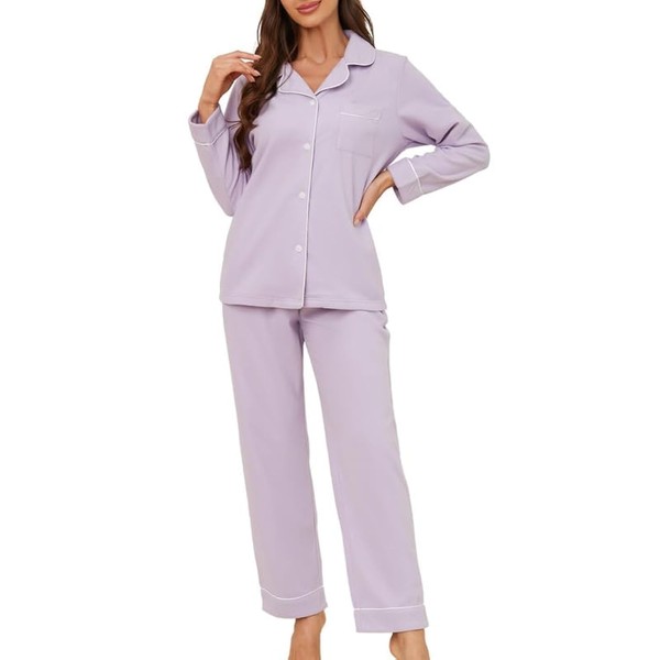 U2SKIIN Womens Button Up Pajama Sets Soft Long Sleeve Pajamas