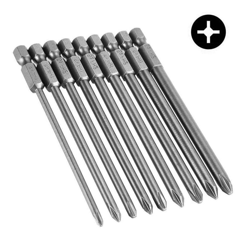 Mesee 9 Pieces Phillips Screwdriver Bits Set, 1/4 Inch S2