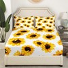 Sunflower Bed Sheets Set Twin 3D Floral Botanical Sheet Set