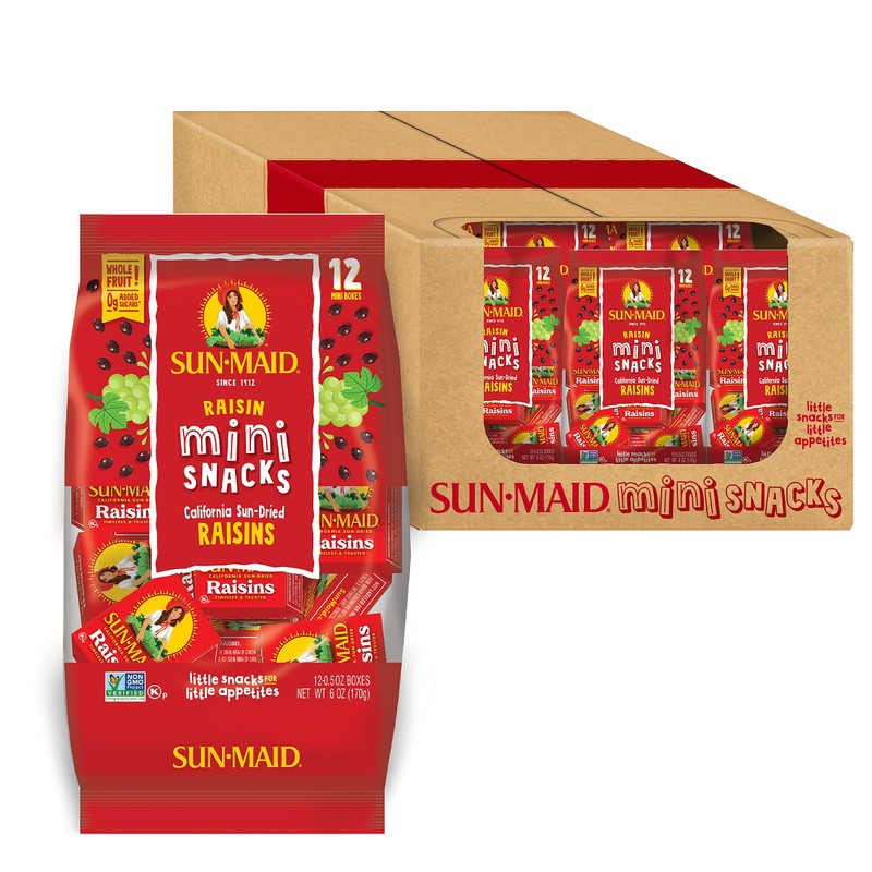 Sun-Maid California Sun-Dried Raisins - (144 Pack) 0.5 oz Snack-Size