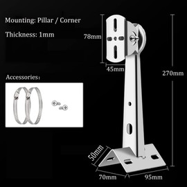 Blink Outdoor Camera Brackets, Blink Holder, Outdoor Stainless Steel, Blink Camera Boom Arm Mount, 360° Adjustable, Suitable for Corner Surveillance Cameras Outdoor