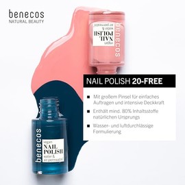 Benecos 20-Free Vegan Nail Polish Lovely Lavender - Plant-Based Nail Polish - Quick Drying & Long Lasting - Water Permeable - Enriched with Biotin - 5 ml