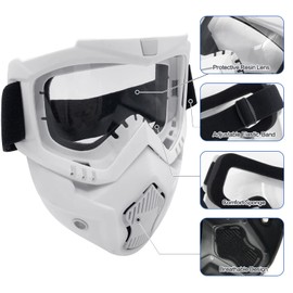 2 Pack Tactical Mask Detachable Goggle Masks Compatible with Nerf Rival, Apollo, Zeus, Khaos, Atlas, Artemis Blasters Rival Mask (Black&White)