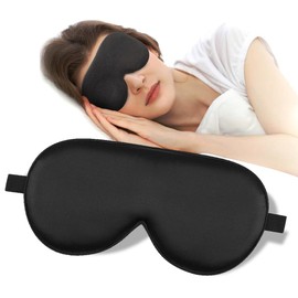 Sleep Mask Silk Cover - Eye Contour Built in No Pressure - Handmade, Upgrade Over Conventional Flat Thin Shades