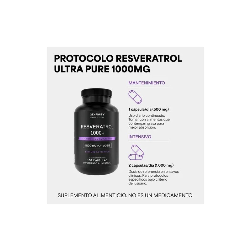 Resveratrol Ultra Pure - 1,000 Mgdosis - 100 Cáps -