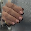Black French Tip Press on Nails Short Square Nails Press