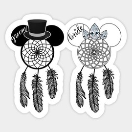 Endless New Objects Bride and Groom Dream Catcher Set Envelope Card Decal Decor Laptop Vinyl Sticker