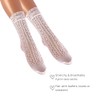Generic Lace Socks for Women | White Crew Mid-Calf Socks