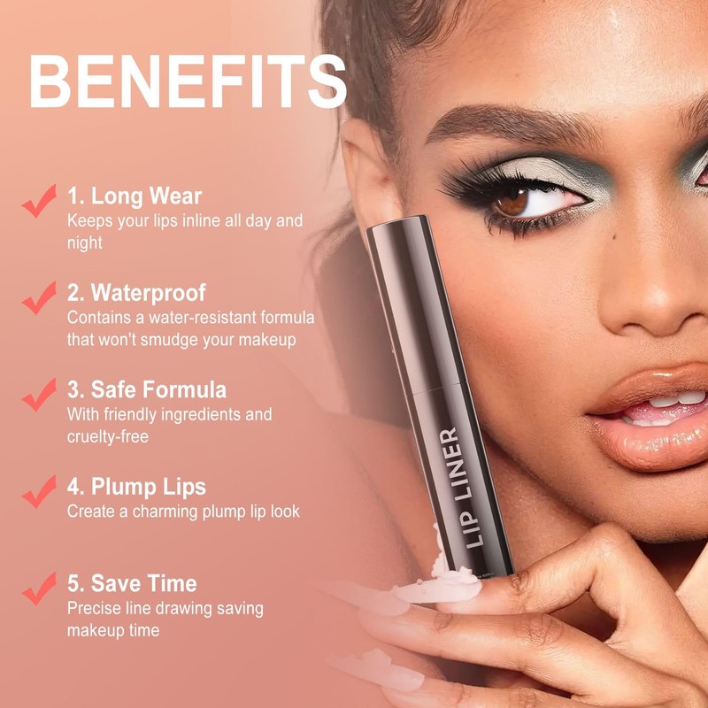 OETUIOW Lip Stain Peel Off, Waterproof Lip Liner with Plumping