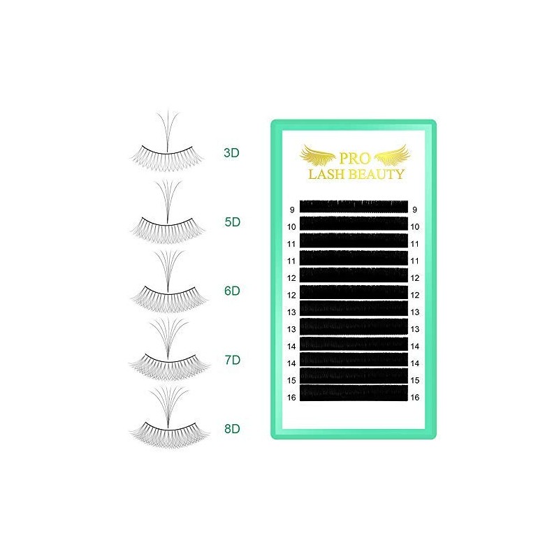 Easy Fan Lashes DD-0.03-12 Eyelash Extensions Easy Fan Russian Lashes