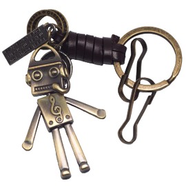 BAWAKO Schlüsselanhänger aus hochwertigen Metall mit Karabiner und bezaubernde Metall Accessoire， Schlüsselring für Autoschlüssel Wohnungschlüssel tolle Qualität (Robot)