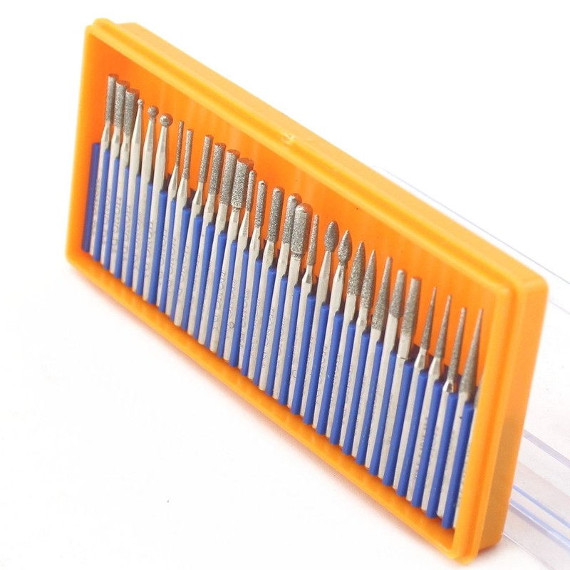 JINGLING Diamond Grinding Head Set Carving Bur Rotary Bit for