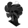 Black 6 Blade Heat Powered Stove Fan Thermodynamically Driven Fireplace