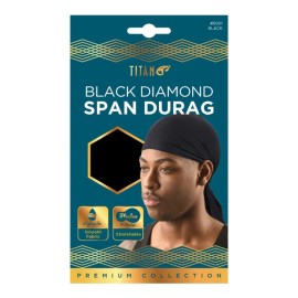 Dream Titan Sport Black Diamond Span-Durag, Black 1 ea