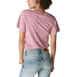 Lucky Brand Women's Printed Surplice Top, Pink Multi, Large