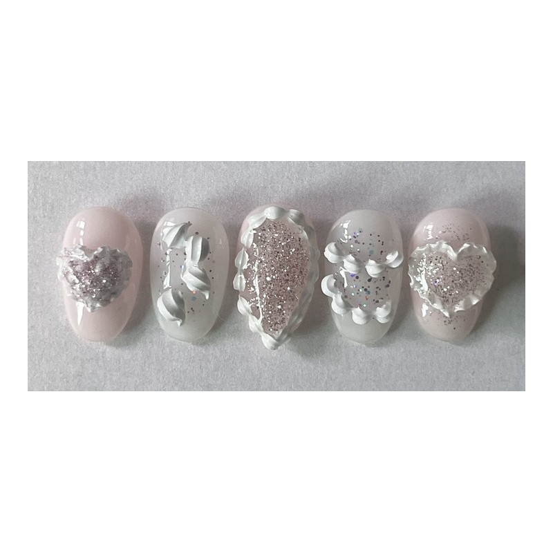 ⭐️ [Sugar Heart Frill] Romantic handmade nail tip ⭐️ -