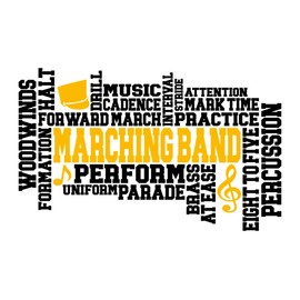 Marching Band Words Vinyl Decal Sticker - Car Truck Van SUV Window Wall Cup Laptop - One 7 Inch Decal - MKS1400