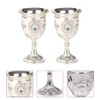 Gatuida 2pcs Goblets with Flower Pattern Elegant Alloy Cups for