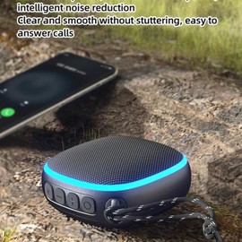 Diyeeni Portable Bluetooth Speaker Ultra Compact Fabric Design Waterproof Speaker with RGB Light 5W Stereo Speaker for Riding, Party, Camping, Run (Black)