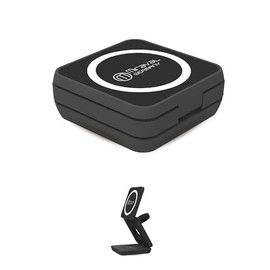 Miraval 3-in-1 Faltbare Ladestation, Kabelloses Ladegerät für Smartphone, Kopfhörer & Smartwatch, Magnetische Halterung, USB-C, Schwarz