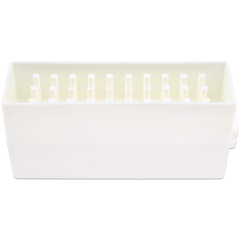 30 Holes White Rectangle Nail Drill Bit Holder Stand Display