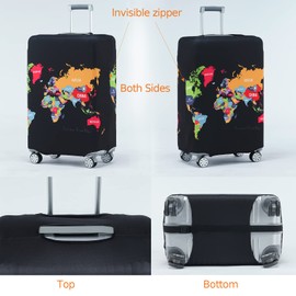 TRAVEL KIN Luggage Covers For Suitcase Tsa Approved,Suitcase Cover Protector Fit 18-32 Inch Luggage