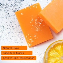 PALFICAB Natural Soap with Papaya & Lemon, Moisturizing Bar Soap with Coconut Oil, Shea Butter, Tea Tree Oil, Exfoliating Bar Soap – Vegan, Cruelty-Free, Cleanses & Smooths, Gifts for Women, 2 Bars