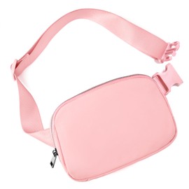Belt Bag for Women Fanny Pack Crossbody Bags for Women Fashion Waist Packs with Adjustable Strap Gifts for Teenage Girls Women Men (Light Pink)