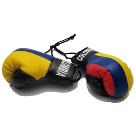 BUNFIREs Colombia Colombian Flag Mini Banner Boxing Gloves Rear View Mirror