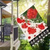 Easternproject Welcome Spring Geranium Decorative House Flag, Red Flower Buffalo