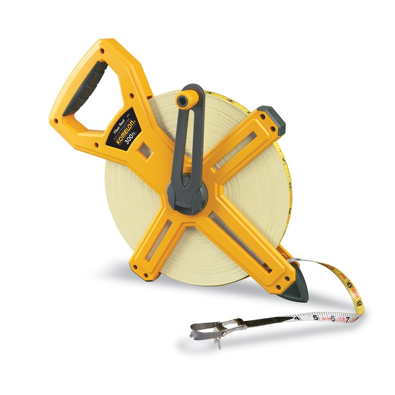 Komelon 66330IM Open Reel Fiberglass Tape Measure, 330-Feet, Hi-Viz Yellow