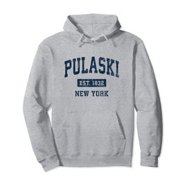 Pulaski New York NY Vintage Athletic Sports Design Pullover Hoodie