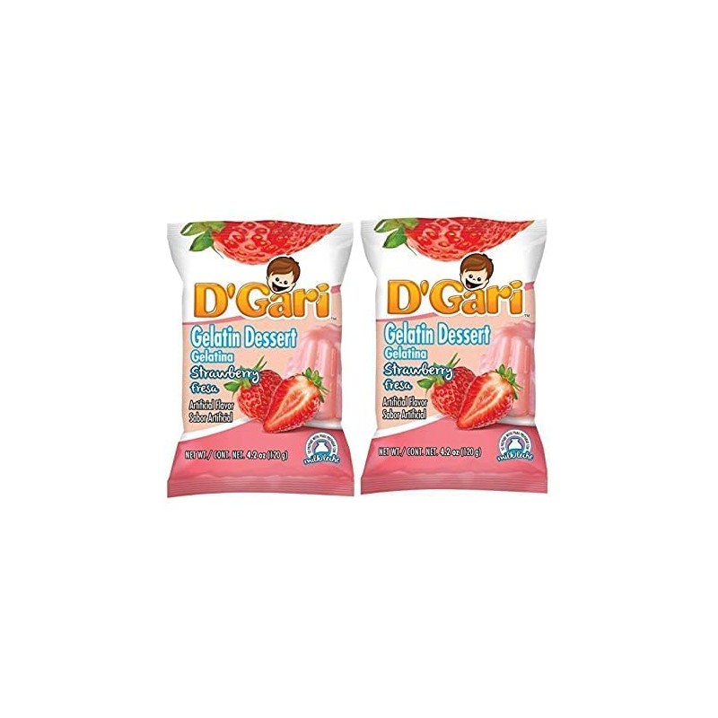 D'Gari Gelatinas | Gelatins (Fresa | Strawberry, 2 Pack)