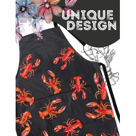 InnoBeta Lobster Crawfish Gifts for Women Men, Funny Red Lobster Themed Chef Apron, Ideal for Birthday, Christmas